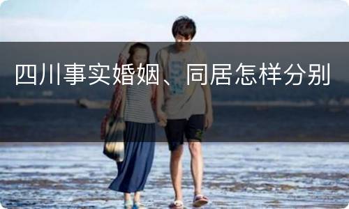 四川事实婚姻、同居怎样分别
