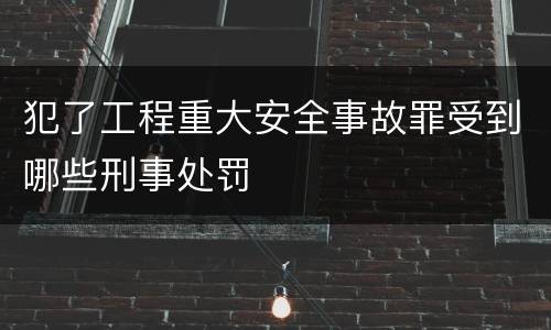 犯了工程重大安全事故罪受到哪些刑事处罚