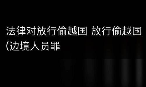 法律对放行偷越国 放行偷越国(边境人员罪