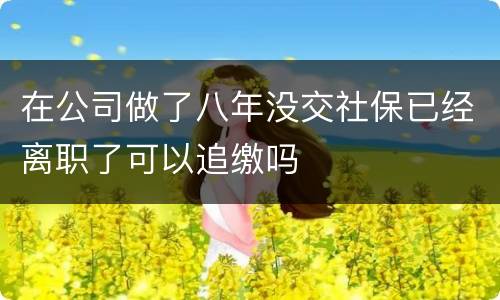 在公司做了八年没交社保已经离职了可以追缴吗