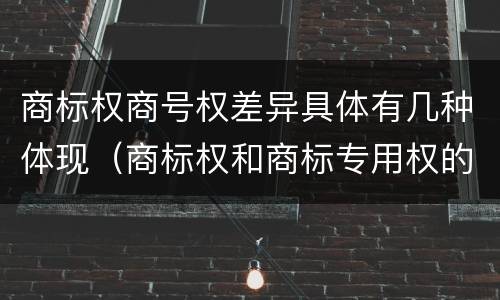 商标权商号权差异具体有几种体现（商标权和商标专用权的区别）