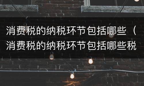 消费税的纳税环节包括哪些（消费税的纳税环节包括哪些税种）
