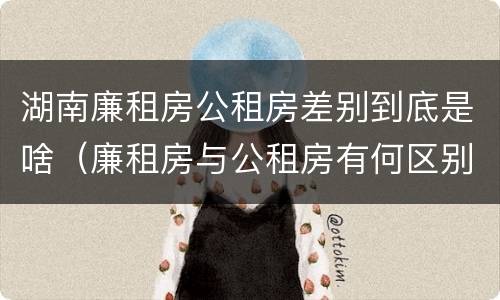 湖南廉租房公租房差别到底是啥（廉租房与公租房有何区别）