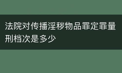 法院对传播淫秽物品罪定罪量刑档次是多少