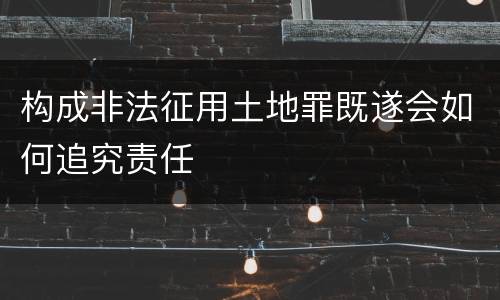 构成非法征用土地罪既遂会如何追究责任