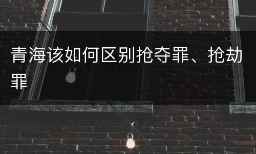 青海该如何区别抢夺罪、抢劫罪