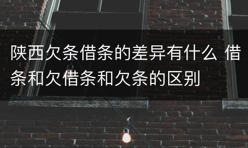 陕西欠条借条的差异有什么 借条和欠借条和欠条的区别