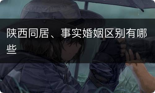陕西同居、事实婚姻区别有哪些