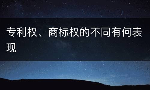 专利权、商标权的不同有何表现