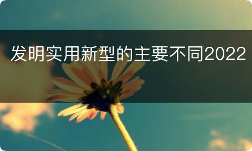 发明实用新型的主要不同2022