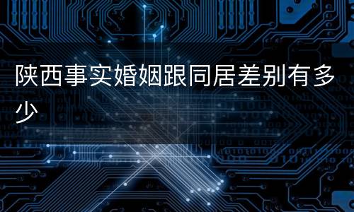 陕西事实婚姻跟同居差别有多少