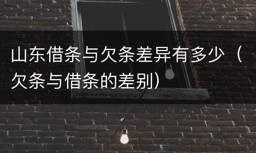 山东借条与欠条差异有多少（欠条与借条的差别）