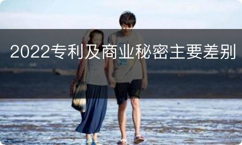 2022专利及商业秘密主要差别
