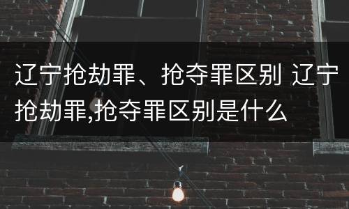 辽宁抢劫罪、抢夺罪区别 辽宁抢劫罪,抢夺罪区别是什么