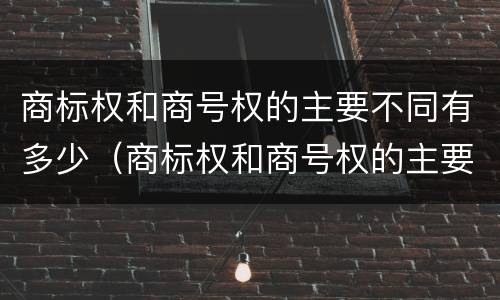 商标权和商号权的主要不同有多少（商标权和商号权的主要不同有多少种）
