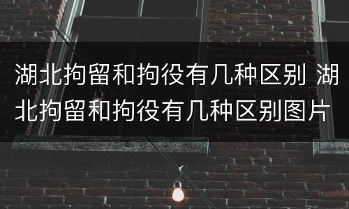 湖北拘留和拘役有几种区别 湖北拘留和拘役有几种区别图片