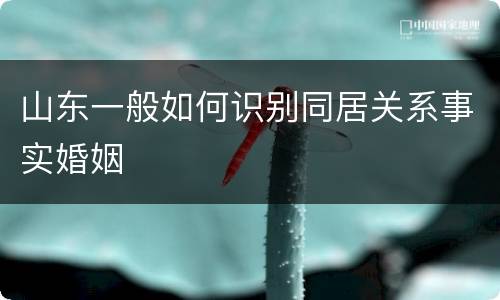 山东一般如何识别同居关系事实婚姻