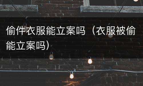 偷件衣服能立案吗（衣服被偷能立案吗）