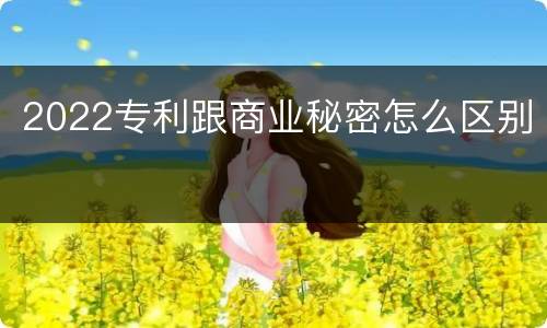 2022专利跟商业秘密怎么区别