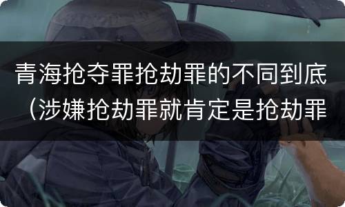 青海抢夺罪抢劫罪的不同到底（涉嫌抢劫罪就肯定是抢劫罪吗）