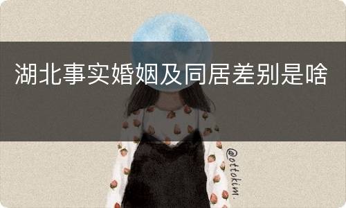 湖北事实婚姻及同居差别是啥