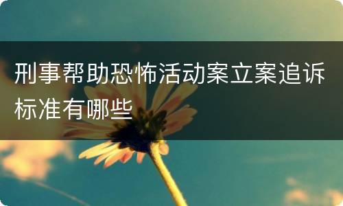 刑事帮助恐怖活动案立案追诉标准有哪些