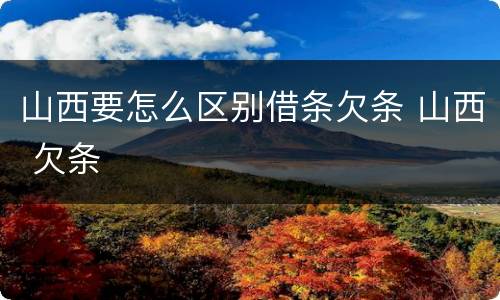 山西要怎么区别借条欠条 山西 欠条