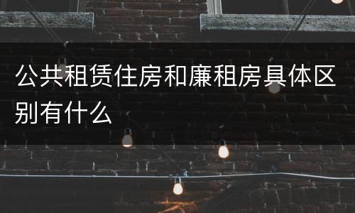 公共租赁住房和廉租房具体区别有什么