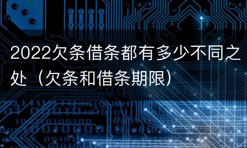 2022欠条借条都有多少不同之处（欠条和借条期限）
