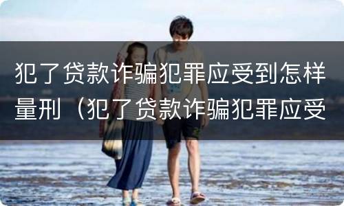犯了贷款诈骗犯罪应受到怎样量刑（犯了贷款诈骗犯罪应受到怎样量刑处罚）
