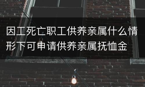 因工死亡职工供养亲属什么情形下可申请供养亲属抚恤金