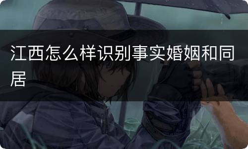 江西怎么样识别事实婚姻和同居