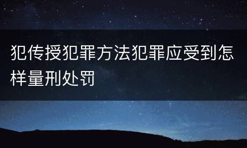 犯传授犯罪方法犯罪应受到怎样量刑处罚