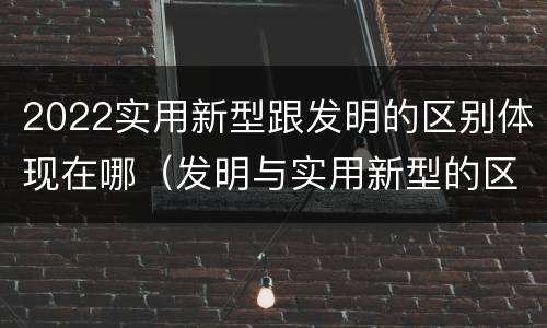 2022实用新型跟发明的区别体现在哪（发明与实用新型的区别有）