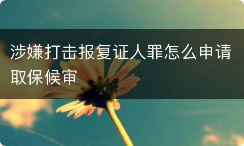 涉嫌打击报复证人罪怎么申请取保候审