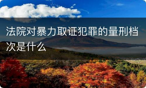 法院对暴力取证犯罪的量刑档次是什么
