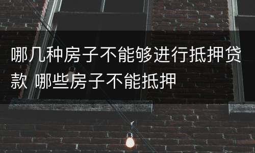 哪几种房子不能够进行抵押贷款 哪些房子不能抵押