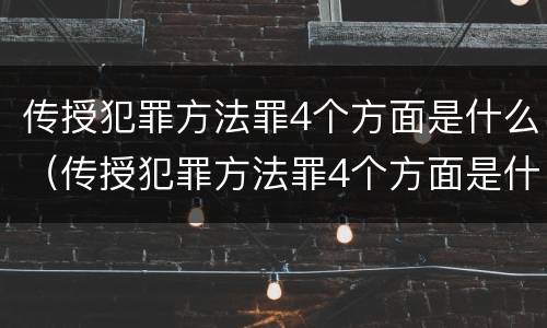 传授犯罪方法罪4个方面是什么（传授犯罪方法罪4个方面是什么意思）