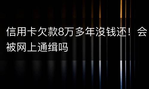 信用卡欠款8万多年沒钱还！会被网上通缉吗
