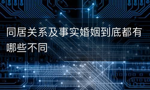 同居关系及事实婚姻到底都有哪些不同