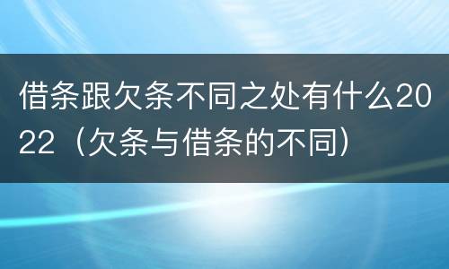 借条跟欠条不同之处有什么2022（欠条与借条的不同）