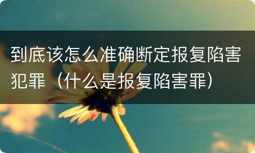 到底该怎么准确断定报复陷害犯罪（什么是报复陷害罪）