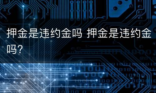 押金是违约金吗 押金是违约金吗?