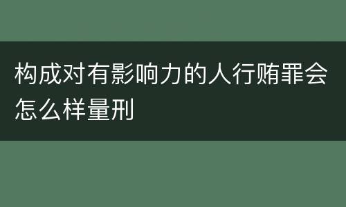 构成对有影响力的人行贿罪会怎么样量刑