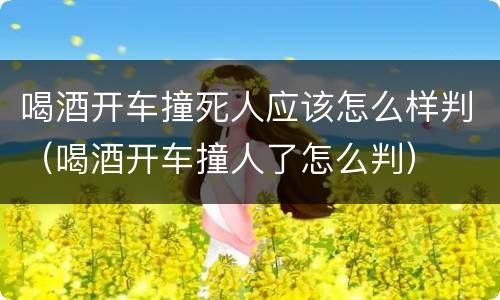 喝酒开车撞死人应该怎么样判（喝酒开车撞人了怎么判）