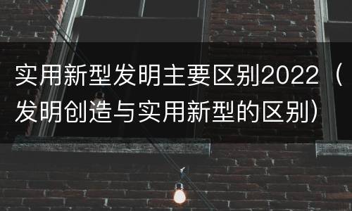 实用新型发明主要区别2022（发明创造与实用新型的区别）