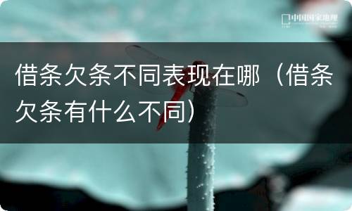 借条欠条不同表现在哪（借条欠条有什么不同）
