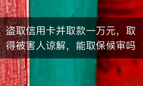盗取信用卡并取款一万元，取得被害人谅解，能取保候审吗