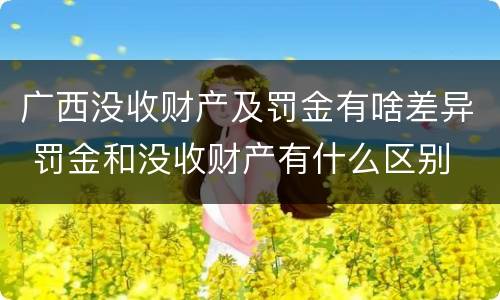 广西没收财产及罚金有啥差异 罚金和没收财产有什么区别