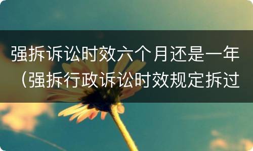 强拆诉讼时效六个月还是一年（强拆行政诉讼时效规定拆过6个月）